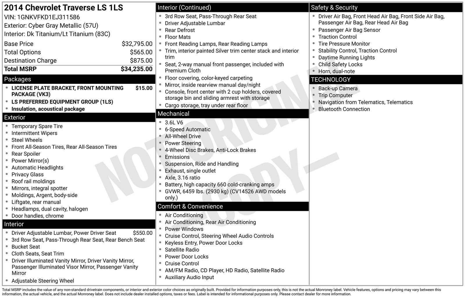 Used 2014 Chevrolet Traverse LS image 5