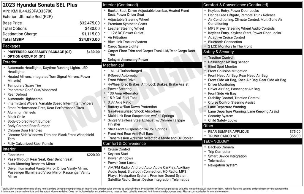 Used 2023 Hyundai Sonata SEL Plus w/ Preferred Accessory Package image 42