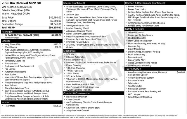 New 2026 Kia Carnival SX w/ SX Dark Edition Package image 5