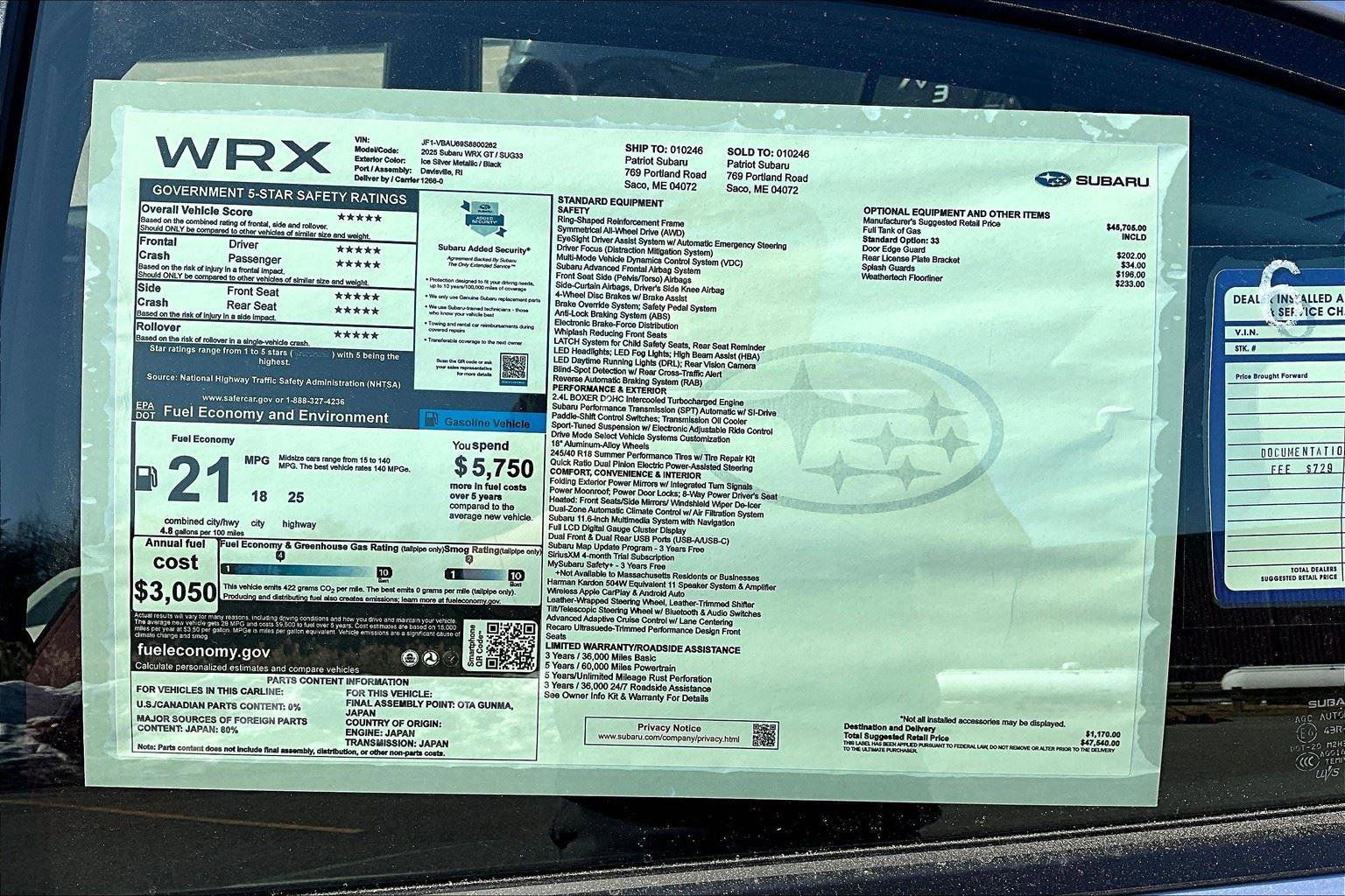 New 2025 Subaru WRX GT image 14