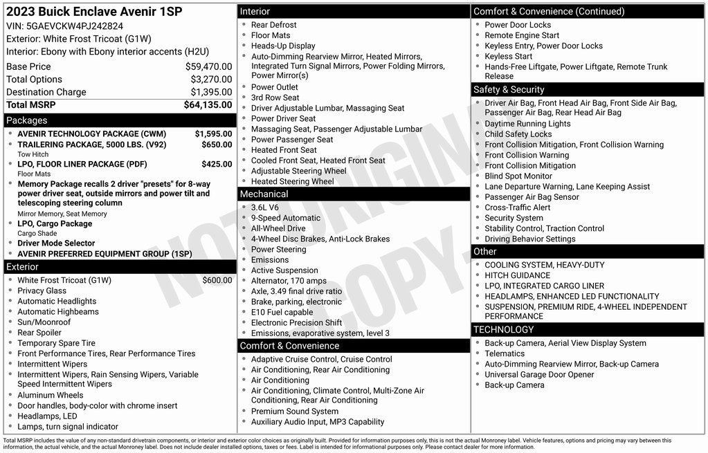 Used 2023 Buick Enclave Avenir w/ Avenir Technology Package image 2