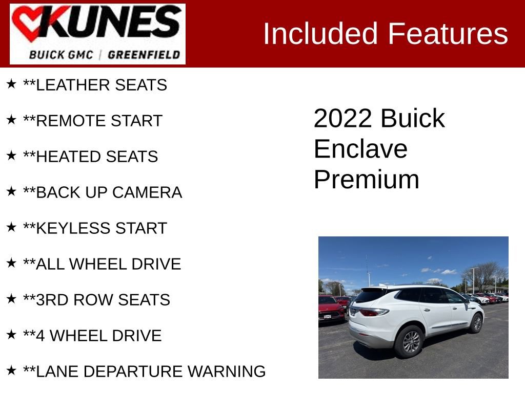 Used 2022 Buick Enclave Premium AWD/4WD image 2
