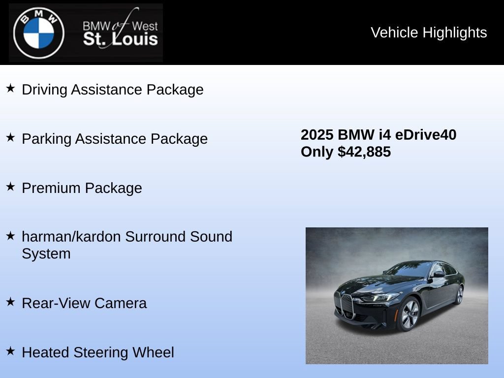 Used 2025 BMW i4 eDrive40 w/ Premium Package RWD image 8