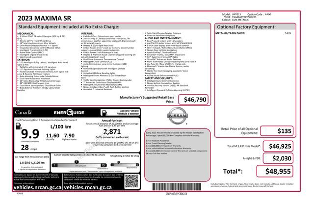 Used 2023 Nissan Maxima SR FWD image 6