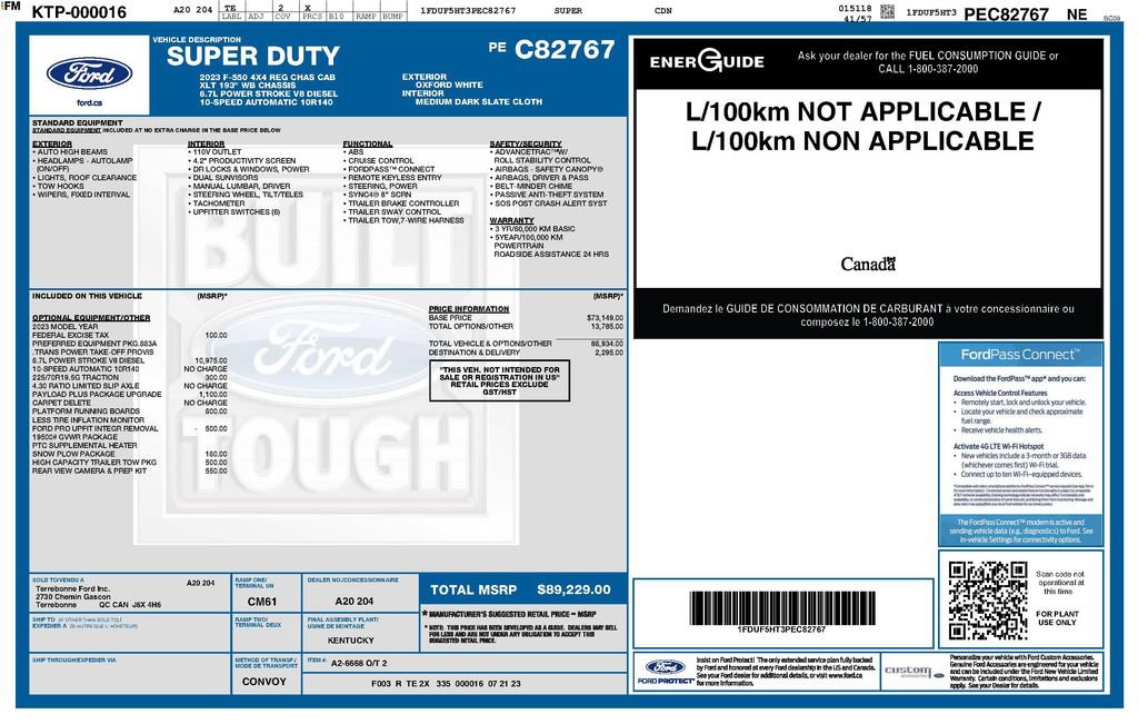 Used 2023 Ford F550 4x4 Regular Cab Super Duty image 2