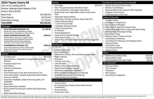 Used 2024 Toyota Camry SE w/ Cold Weather Package image 12