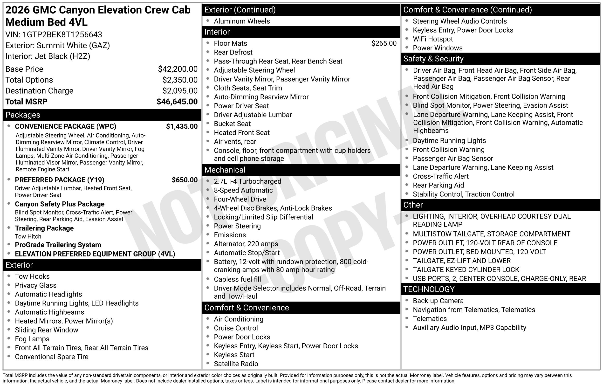 New 2026 GMC Canyon Elevation w/ Convenience Package AWD/4WD image 40