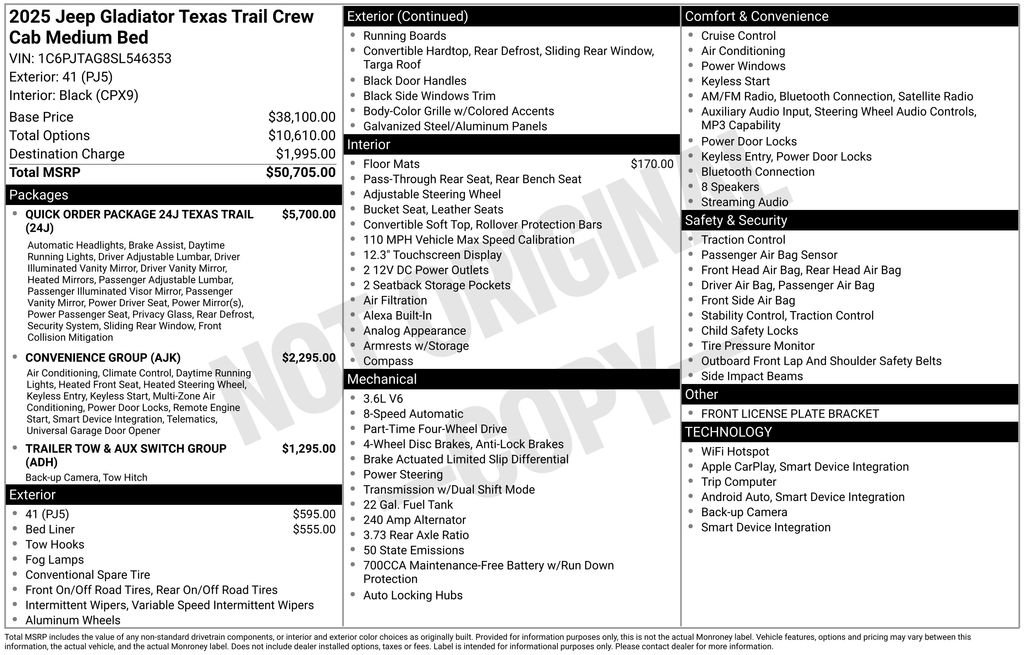 New 2025 Jeep Gladiator Sport AWD/4WD image 40