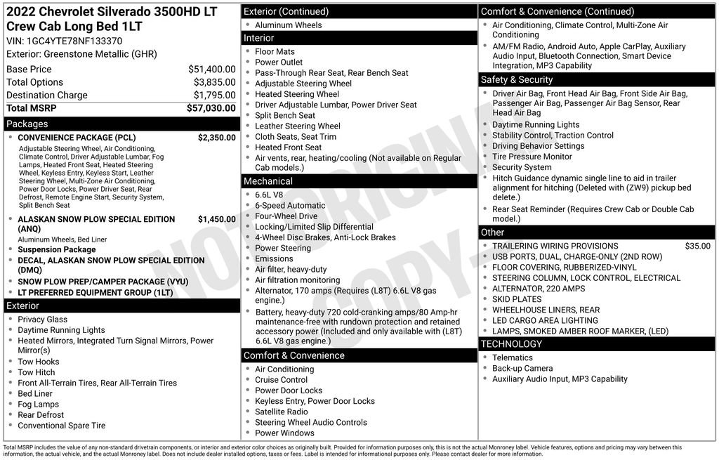 Used 2022 Chevrolet Silverado 3500 LT w/ Convenience Package image 2