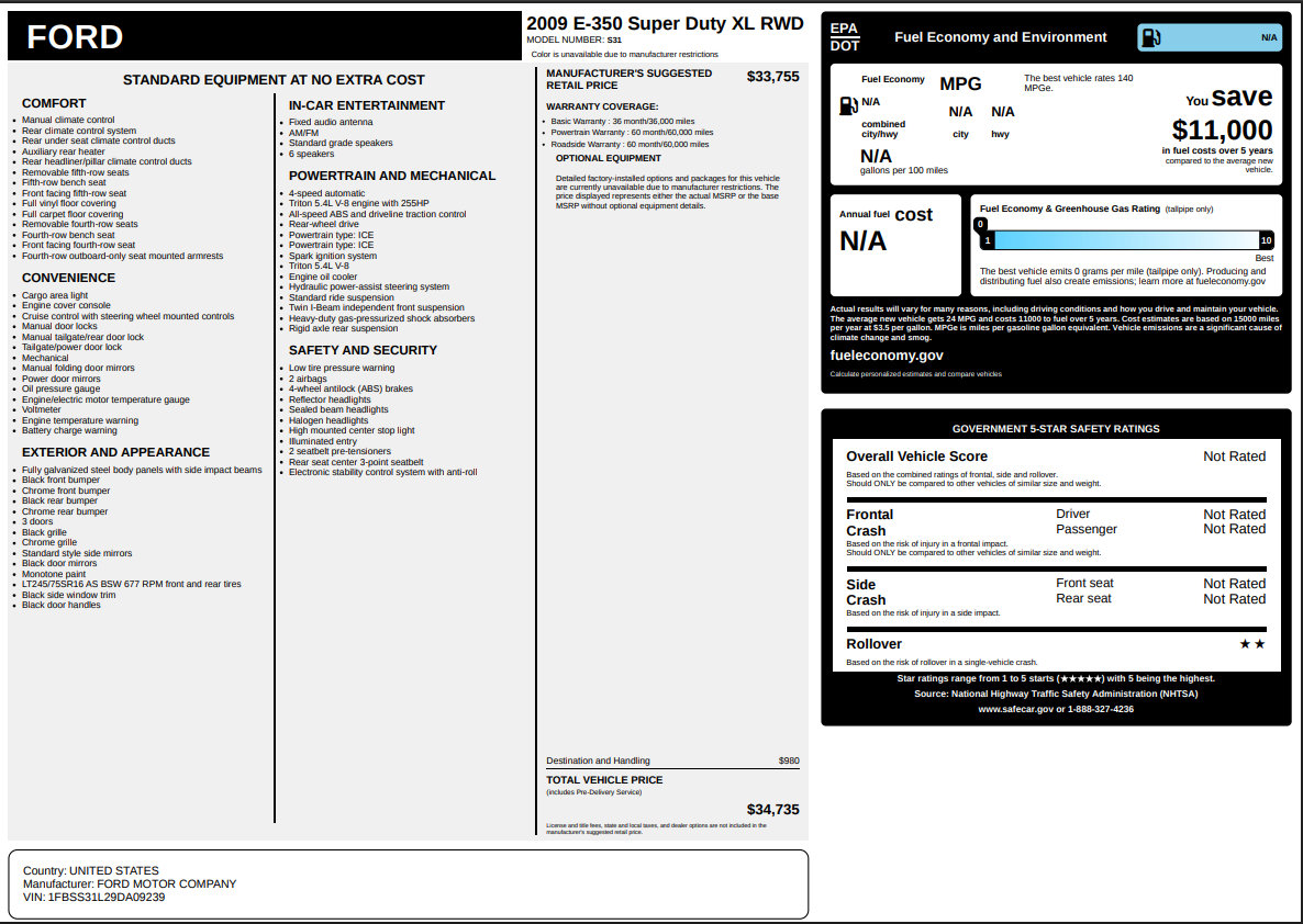 Used 2009 Ford E-350 and Econoline 350 XL image 41
