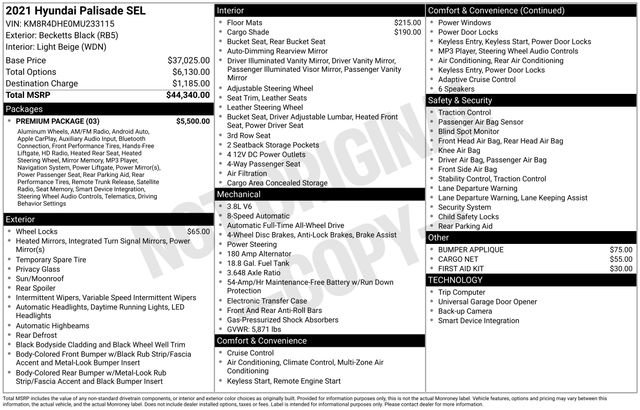 Used 2021 Hyundai Palisade SEL w/ Premium Package image 30