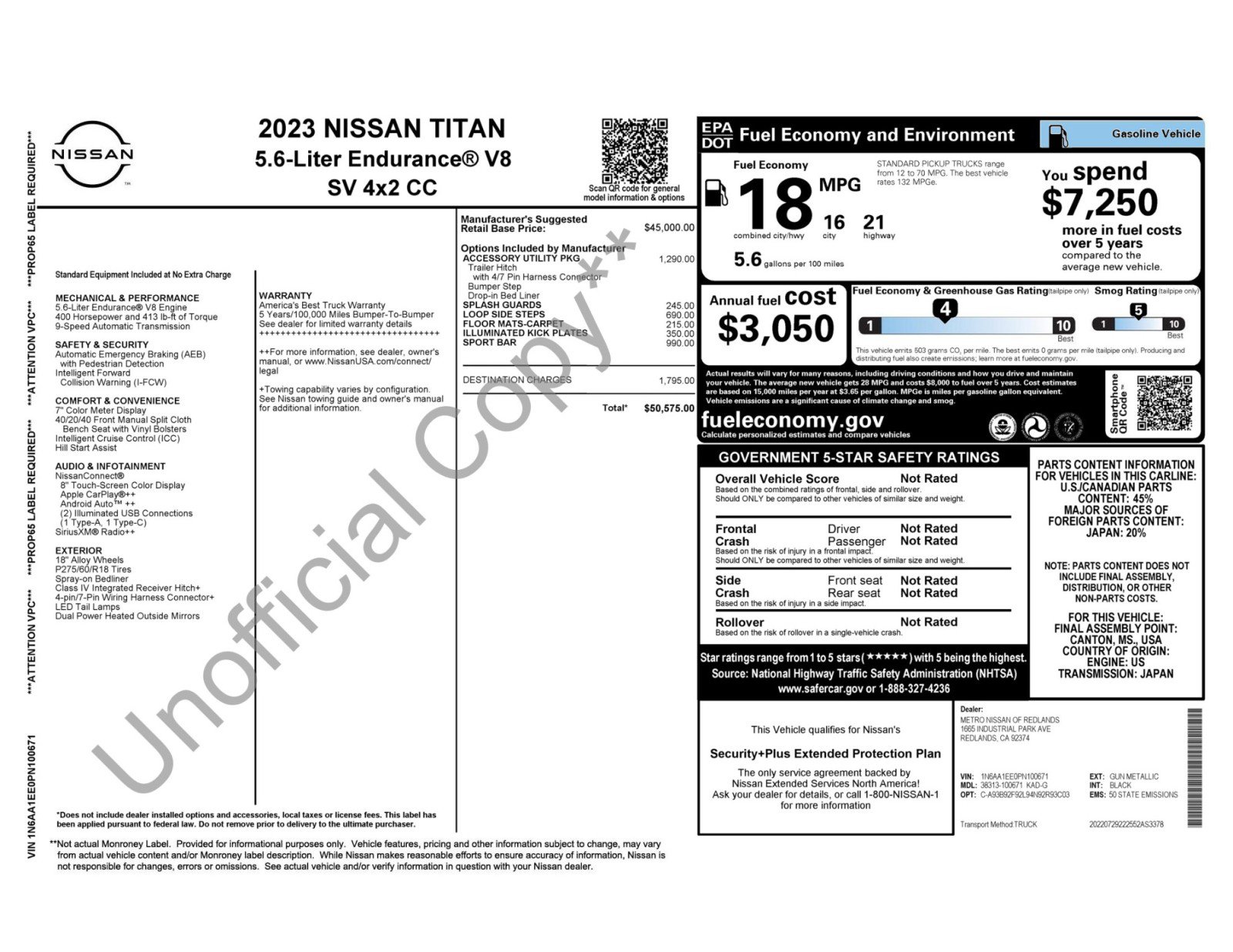 Used 2023 Nissan Titan SV w/ Accessory Utility Package RWD image 45