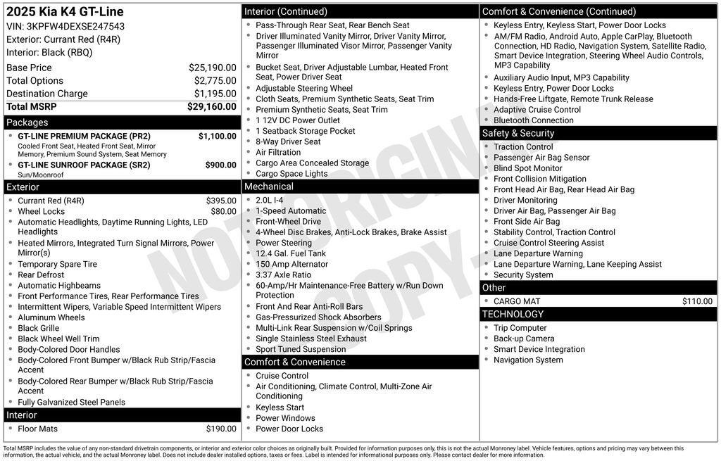 New 2025 Kia K4 GT-Line w/ GT-Line Premium Package image 6