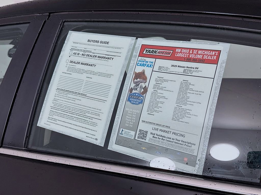 Certified 2025 Nissan Sentra SV FWD image 13