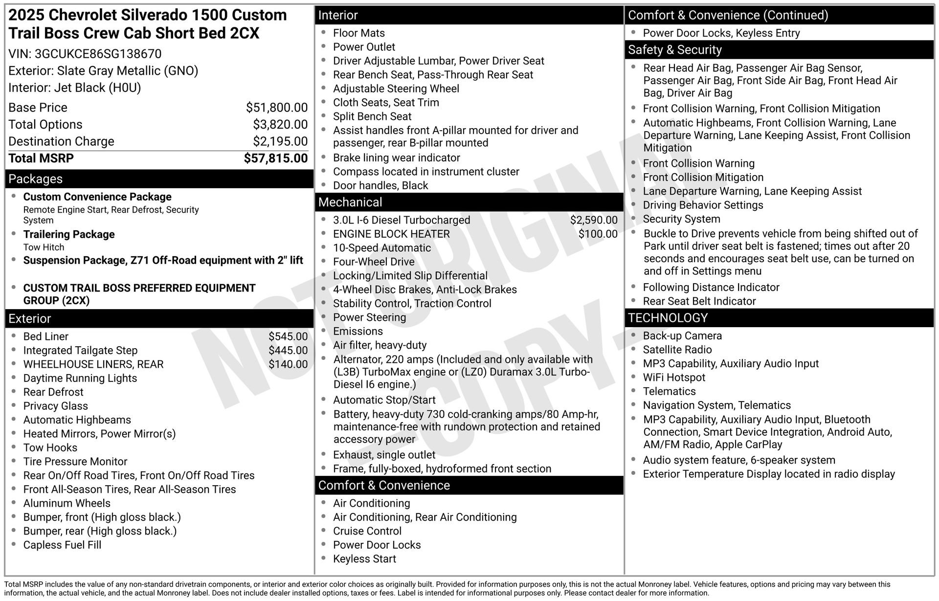 Used 2025 Chevrolet Silverado 1500 Custom Trail Boss AWD/4WD image 5
