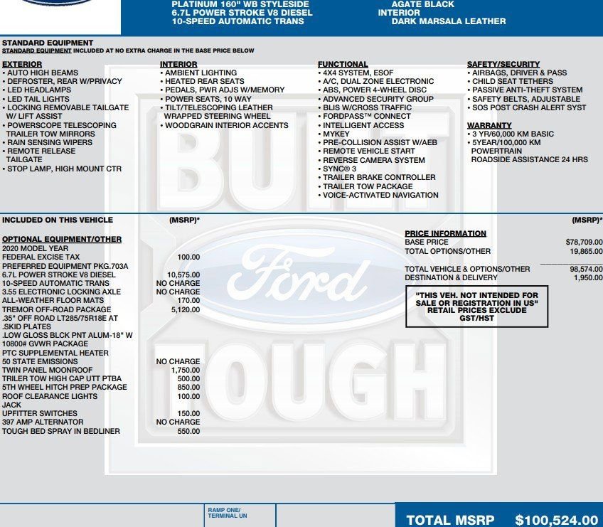 Used 2020 Ford F250 Platinum w/ Tremor Off-Road Package image 2