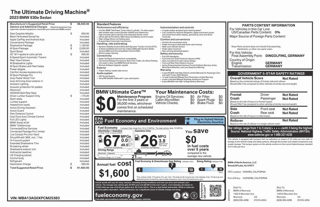 Used 2023 BMW 530e w/ M Sport Package image 4