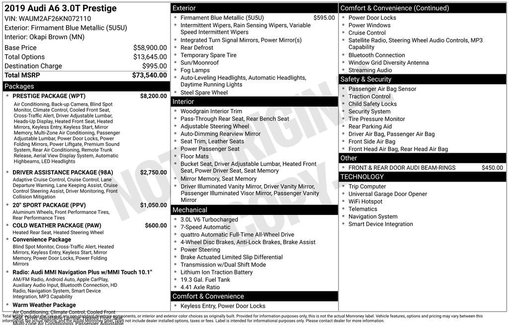 Used 2019 Audi A6 3.0T Prestige w/ Prestige Package AWD/4WD image 5