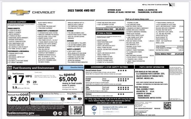 Used 2023 Chevrolet Tahoe RST w/ Luxury Package AWD/4WD image 30