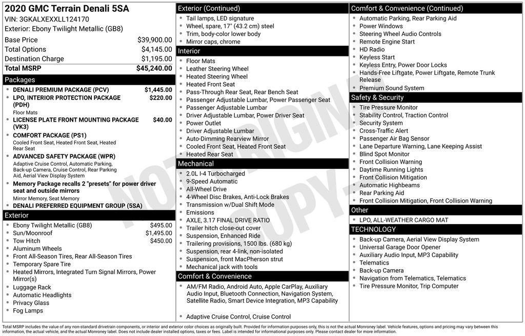 Certified 2020 GMC Terrain Denali w/ Denali Premium Package image 11