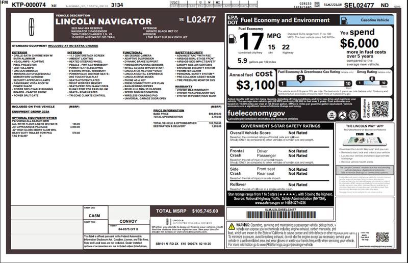 Used 2025 Lincoln Navigator Reserve w/ Jet Appearance Package AWD/4WD image 3