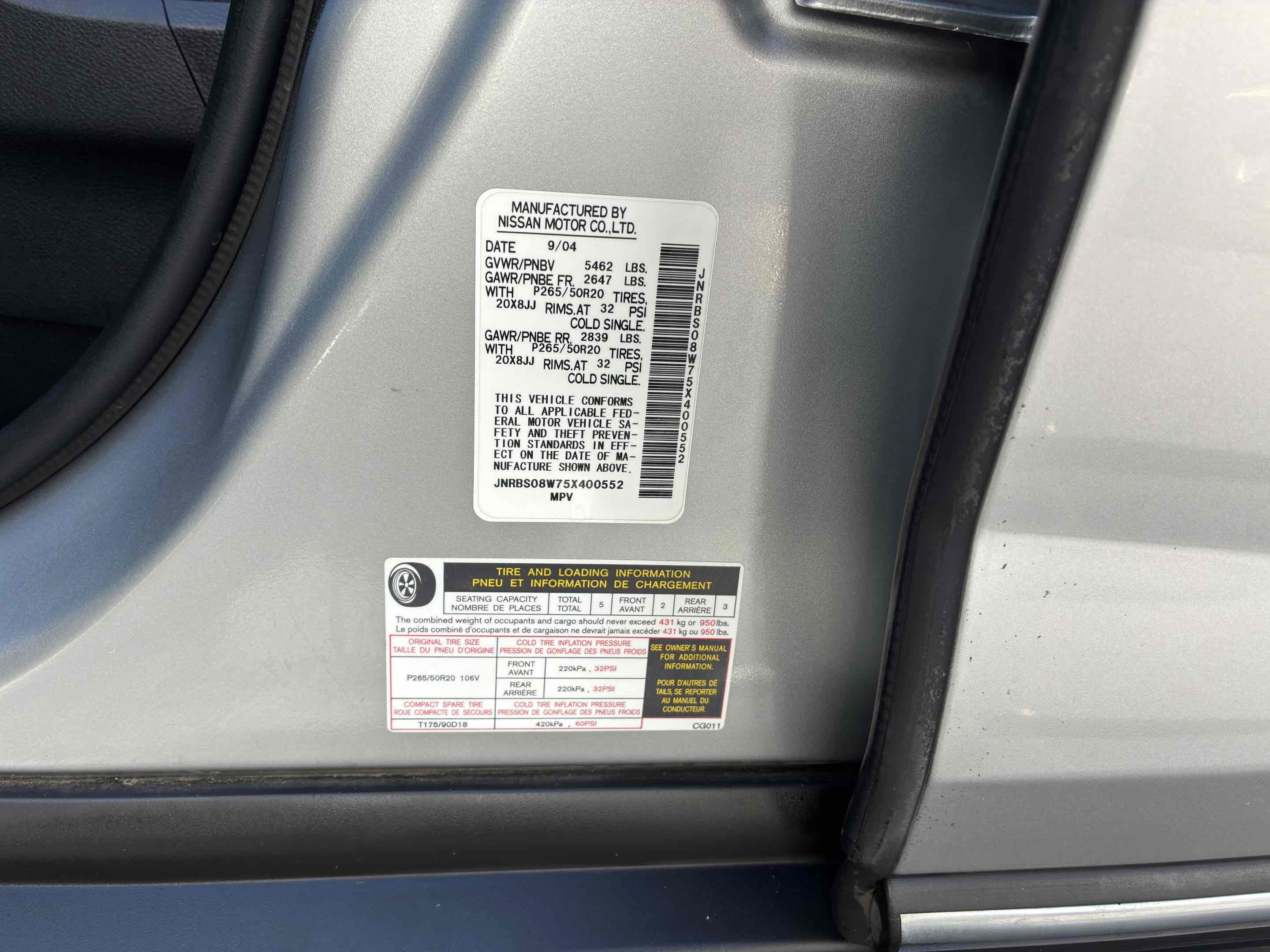Used 2005 INFINITI FX45 AWD w/ (U01) Technology Pkg image 59
