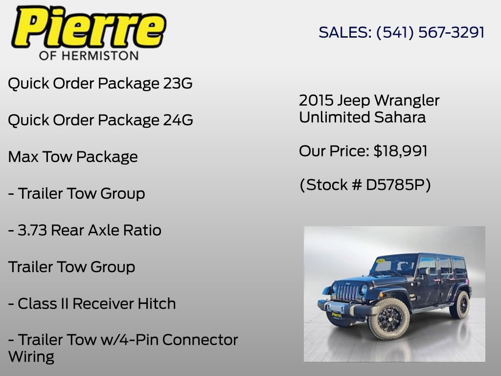 Used 2015 Jeep Wrangler Unlimited Sahara w/ Max Tow Package image 6