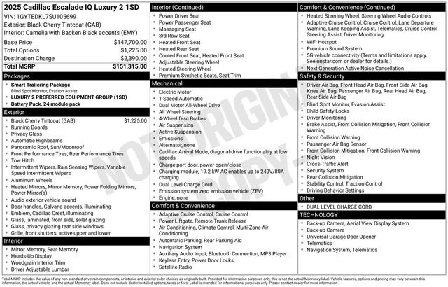 New 2025 Cadillac Escalade IQ Luxury 2 image 4