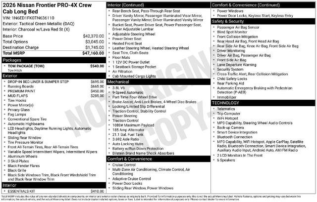 Certified 2026 Nissan Frontier PRO-4X w/ Tow Package AWD/4WD image 6