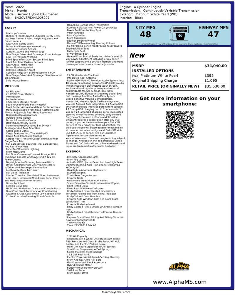 Used 2022 Honda Accord EX-L image 3