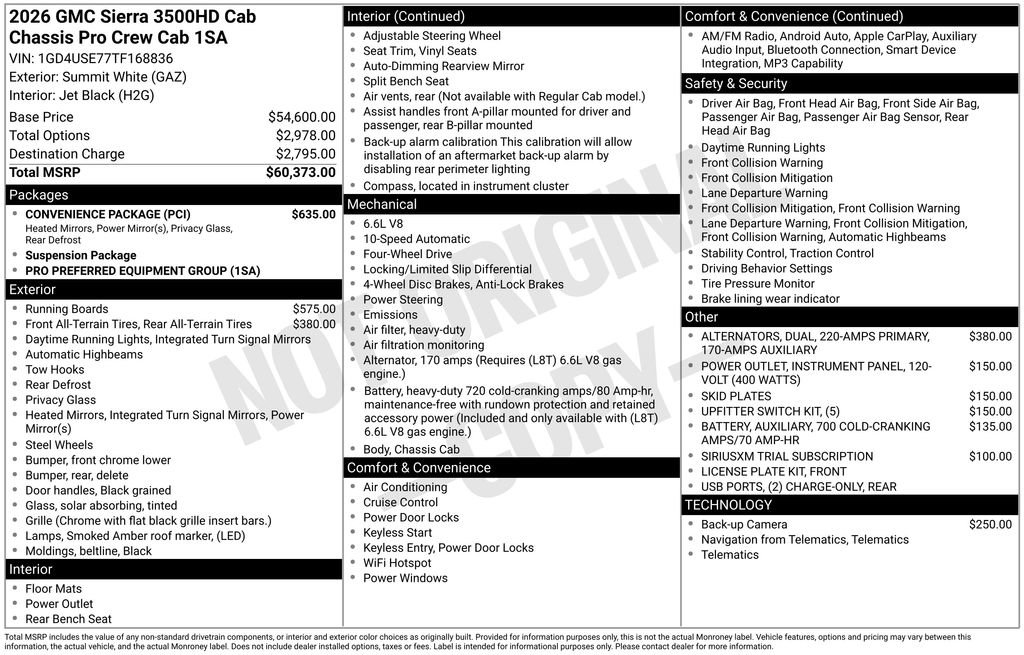 New 2026 GMC Sierra 3500 Pro w/ Convenience Package AWD/4WD image 3