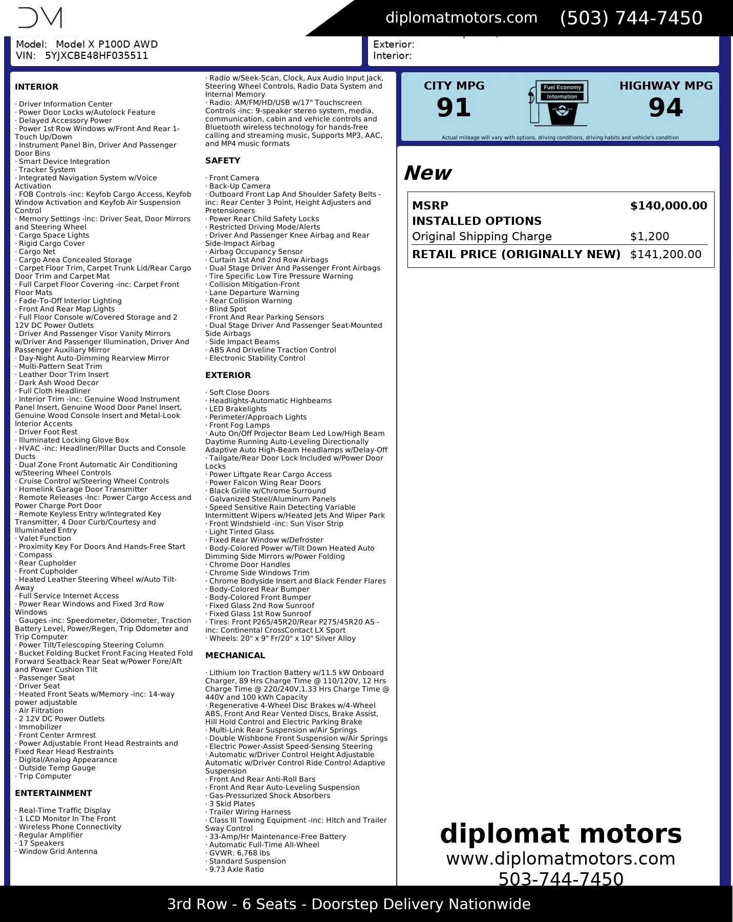 Used 2017 Tesla Model X P100D image 2