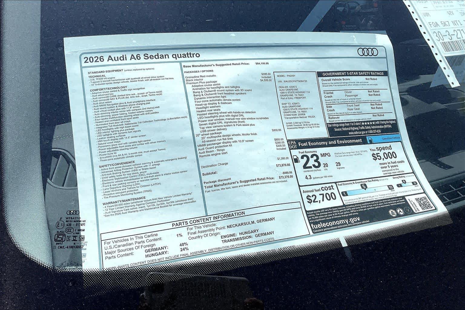 New 2026 Audi A6 Premium Plus AWD/4WD image 19