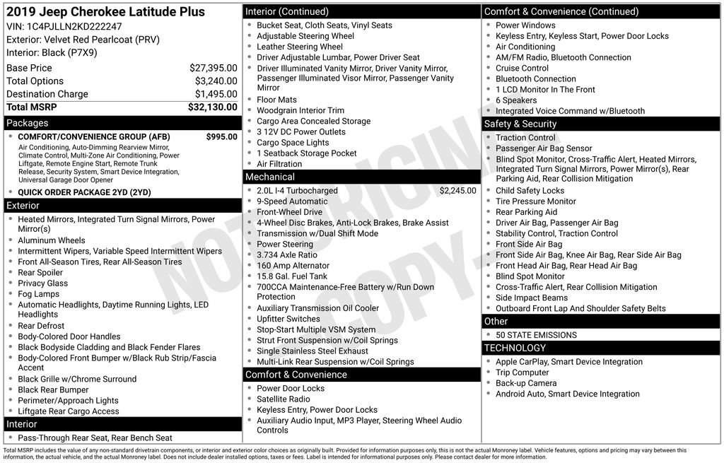 Used 2019 Jeep Cherokee Latitude Plus w/ Comfort/Convenience Group image 6