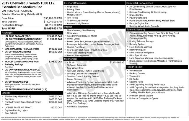 Used 2019 Chevrolet Silverado 1500 LTZ w/ LTZ Plus Package AWD/4WD image 18