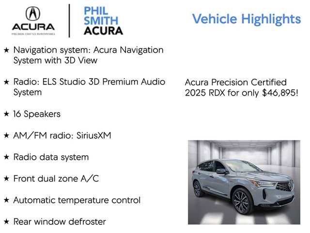 Certified 2025 Acura RDX AWD w/ A-Spec & Advance Pkg image 5