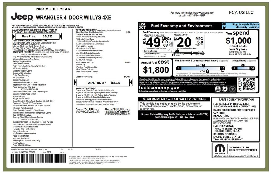 Used 2023 Jeep Wrangler Unlimited AWD/4WD image 3