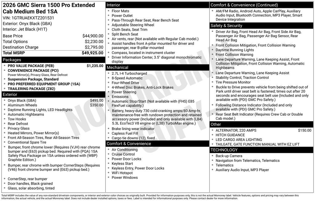 New 2026 GMC Sierra 1500 Pro w/ Pro Value Package image 4