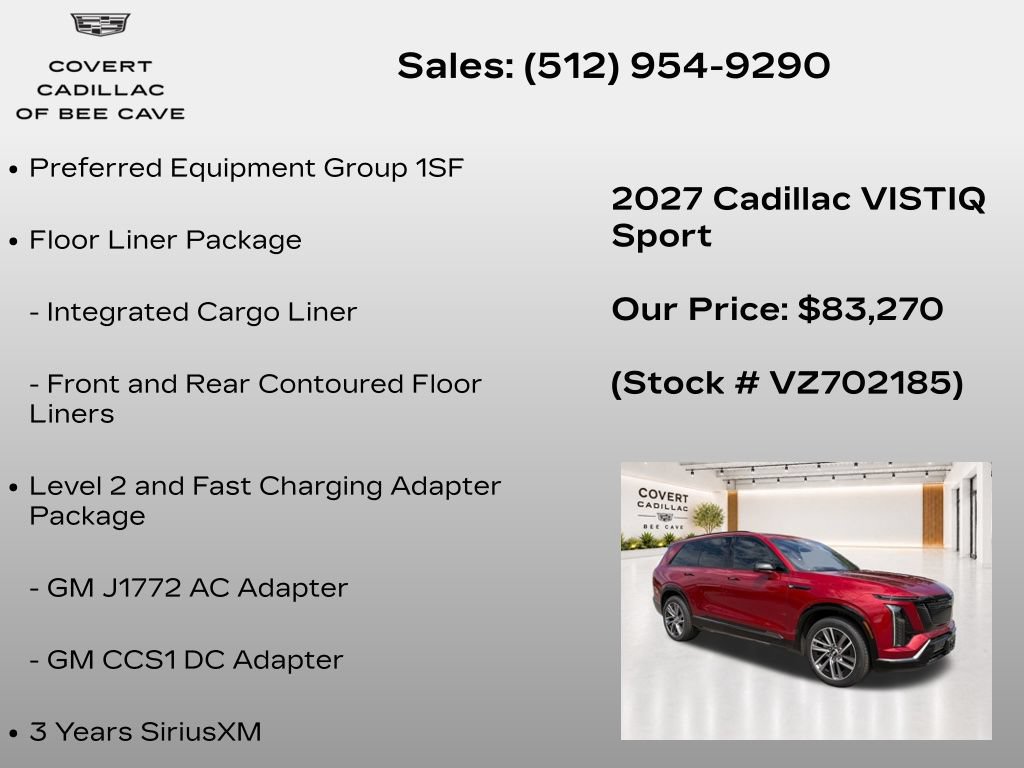 New 2027 Cadillac Vistiq Sport w/ LPO, Floor Liner Package AWD/4WD image 6