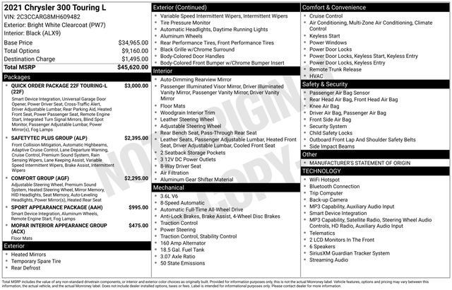 Certified 2021 Chrysler 300 Touring L AWD/4WD image 9