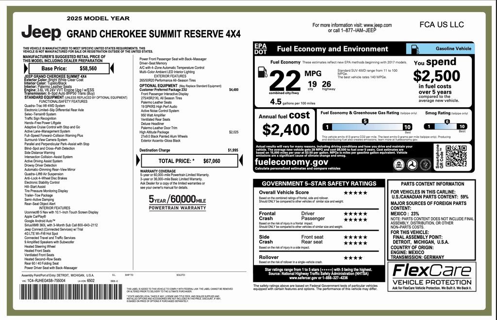 New 2025 Jeep Grand Cherokee Summit image 2