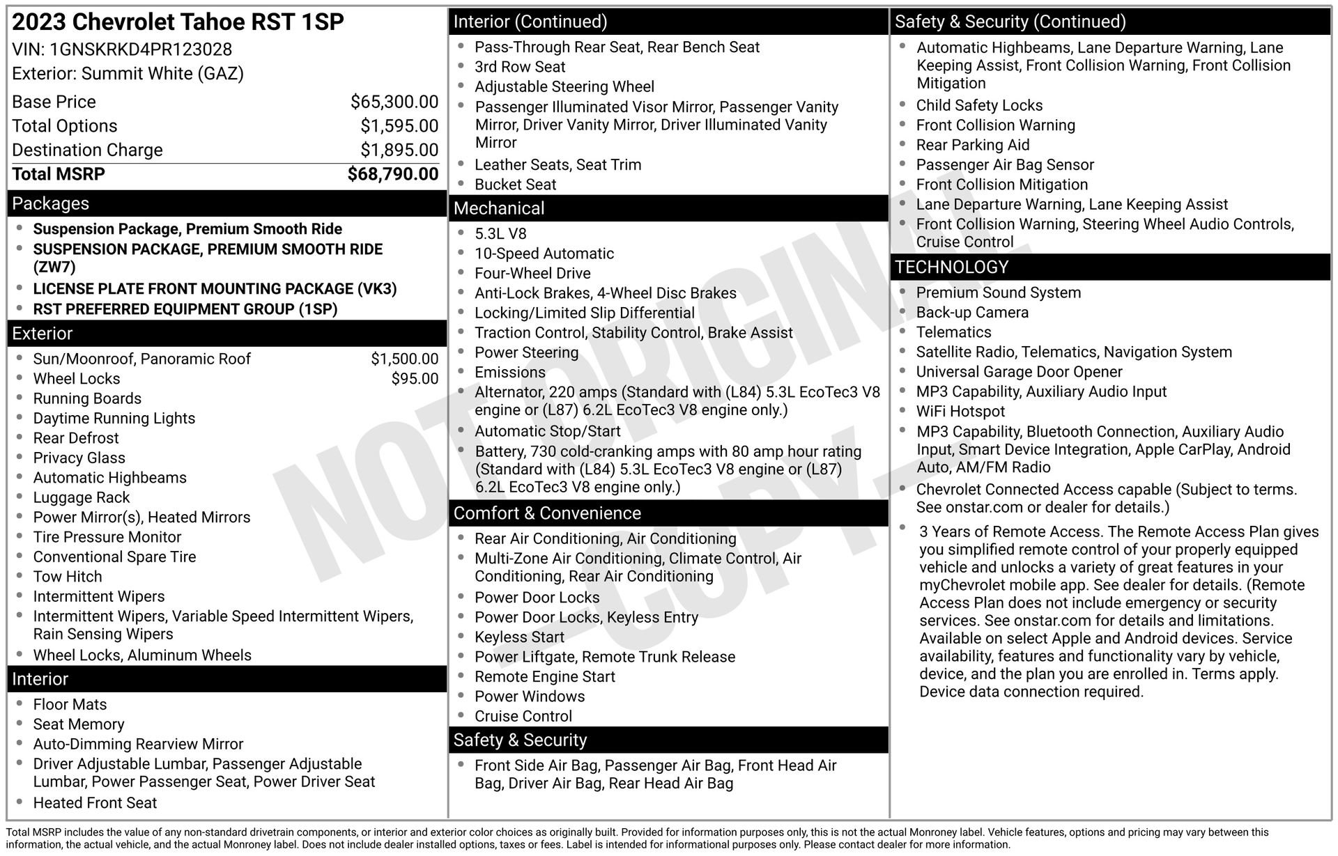 Used 2023 Chevrolet Tahoe RST AWD/4WD image 50