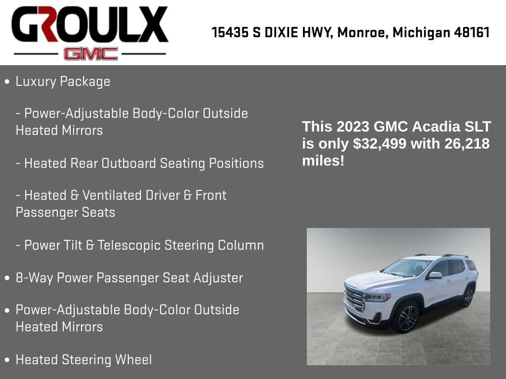 Used 2023 GMC Acadia SLT w/ Preferred Package AWD/4WD image 15