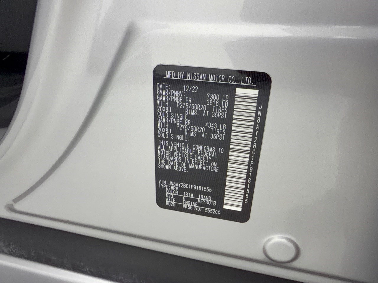 Used 2023 Nissan Armada SL w/ Cargo Package RWD image 31