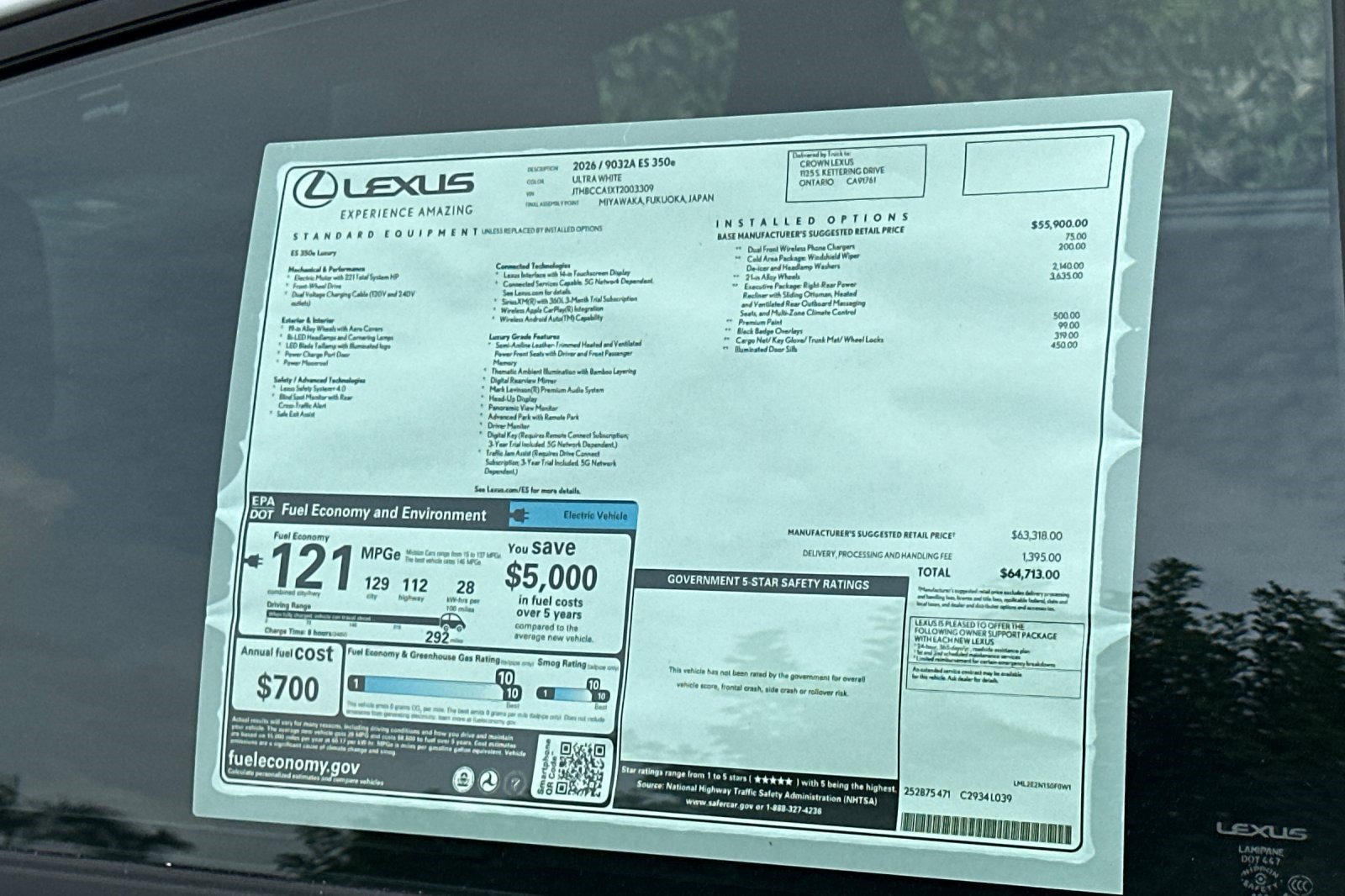 New 2026 Lexus ES 350e w/ Executive Package FWD image 28