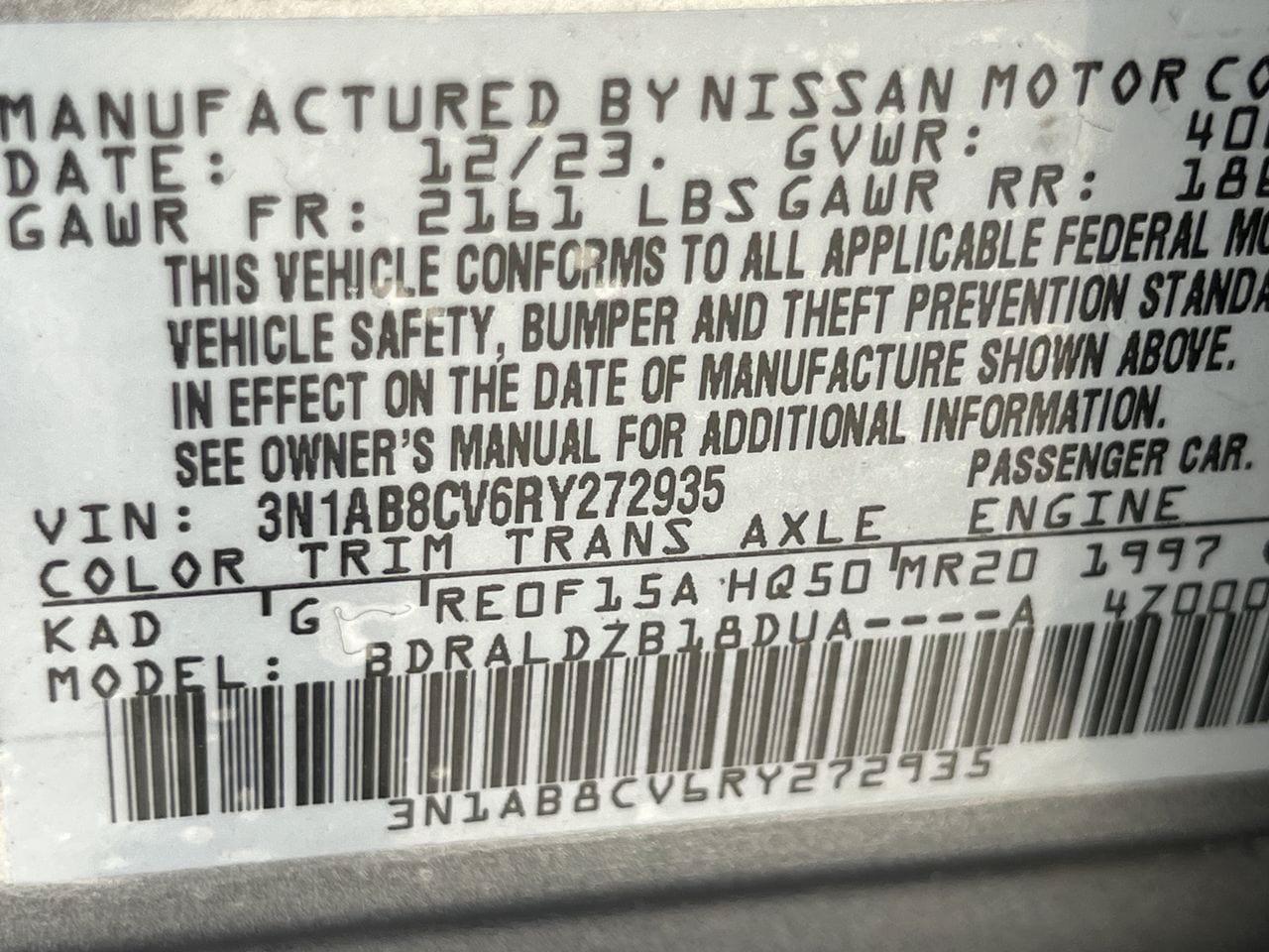 Certified 2024 Nissan Sentra SV FWD image 27
