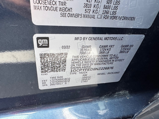 Used 2022 Chevrolet Silverado 1500 LT Trail Boss w/ Bed Protection Package AWD/4WD image 27