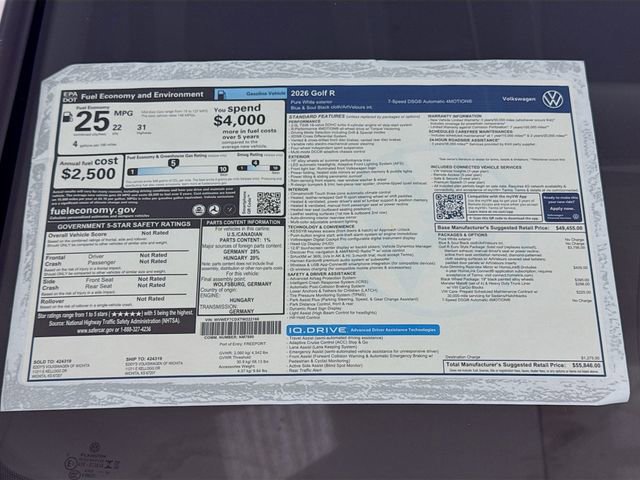 New 2026 Volkswagen Golf w/ Euro Style Package AWD/4WD image 20