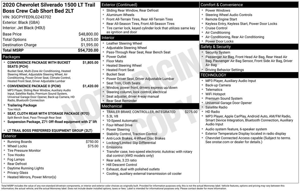 Certified 2020 Chevrolet Silverado 1500 LT Trail Boss AWD/4WD image 11
