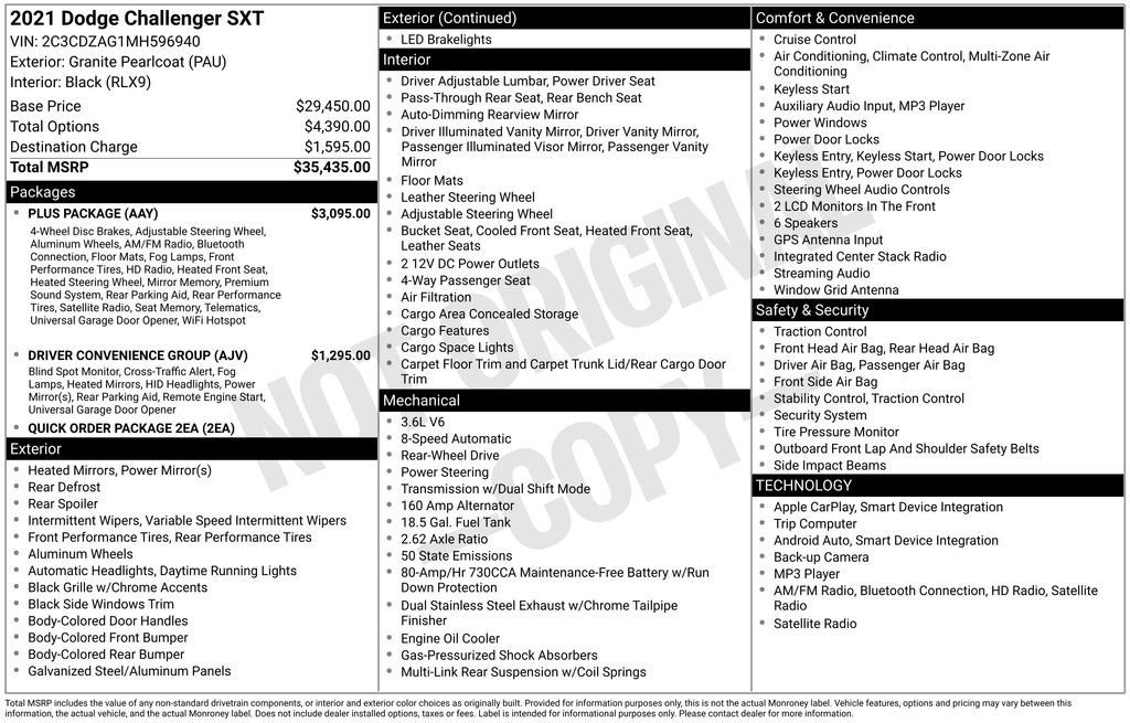 Used 2021 Dodge Challenger SXT w/ Plus Package image 20